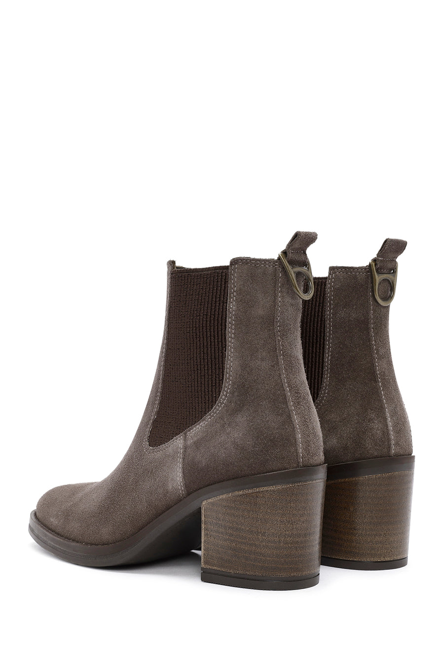 Woman Suede with Mink Heels Leather Cowboy Boots