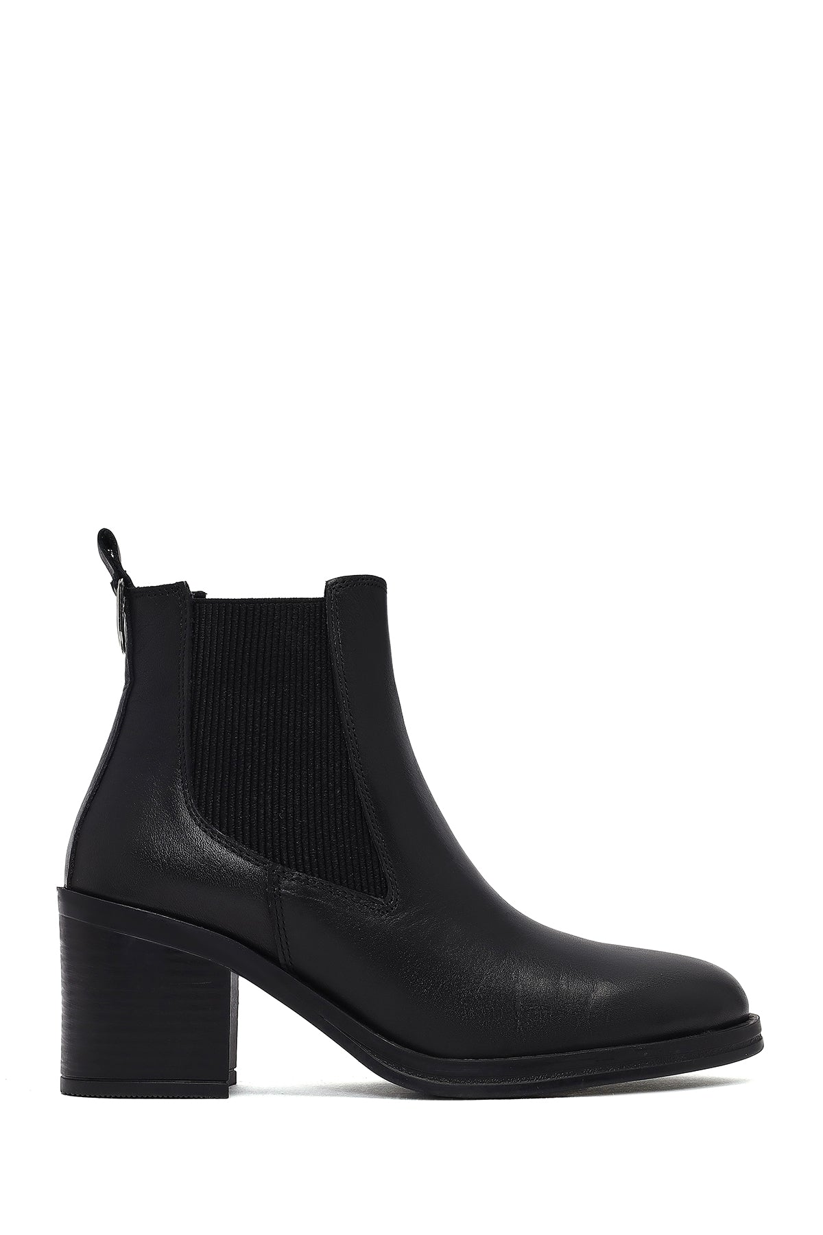 Woman Black Chunky Heels Leather Cowboy Boots 25WFD200618 | Derimod