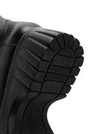 Woman Black Thick-Soled Zippered Leather Boat | Derimod