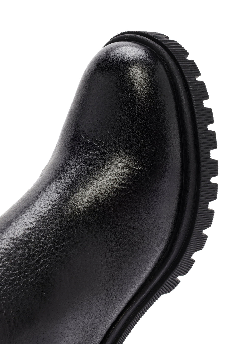 Woman Black High Heel Zipper Leather Boat