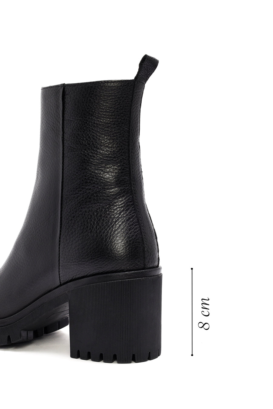 Woman Black High Heel Zipper Leather Boat
