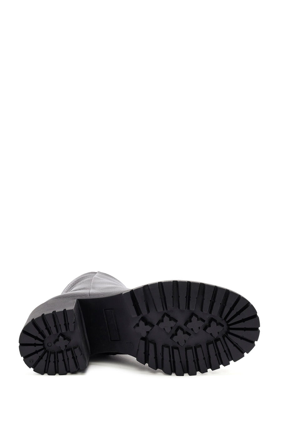 Woman Black High Heel Zipper Leather Boat