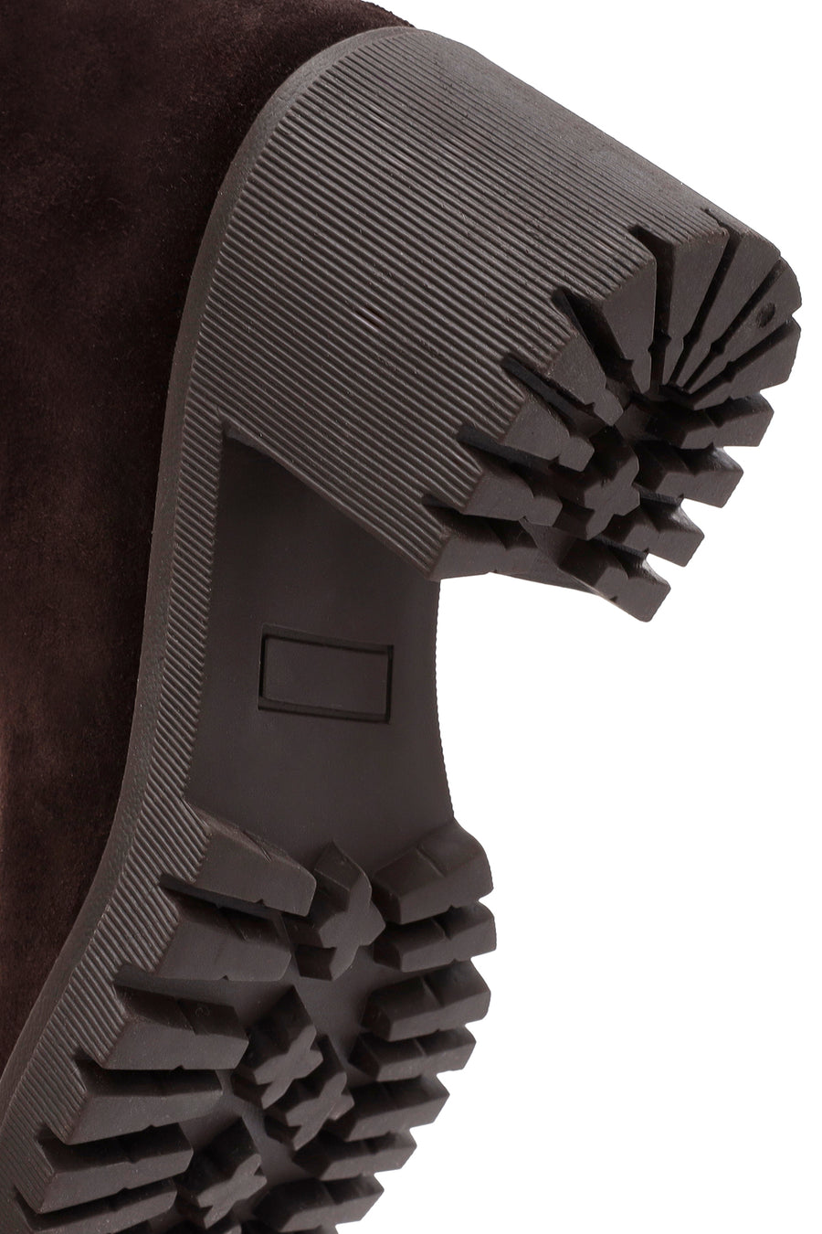 Woman Brown Zippered Chunky Heel Suede Leather Boot