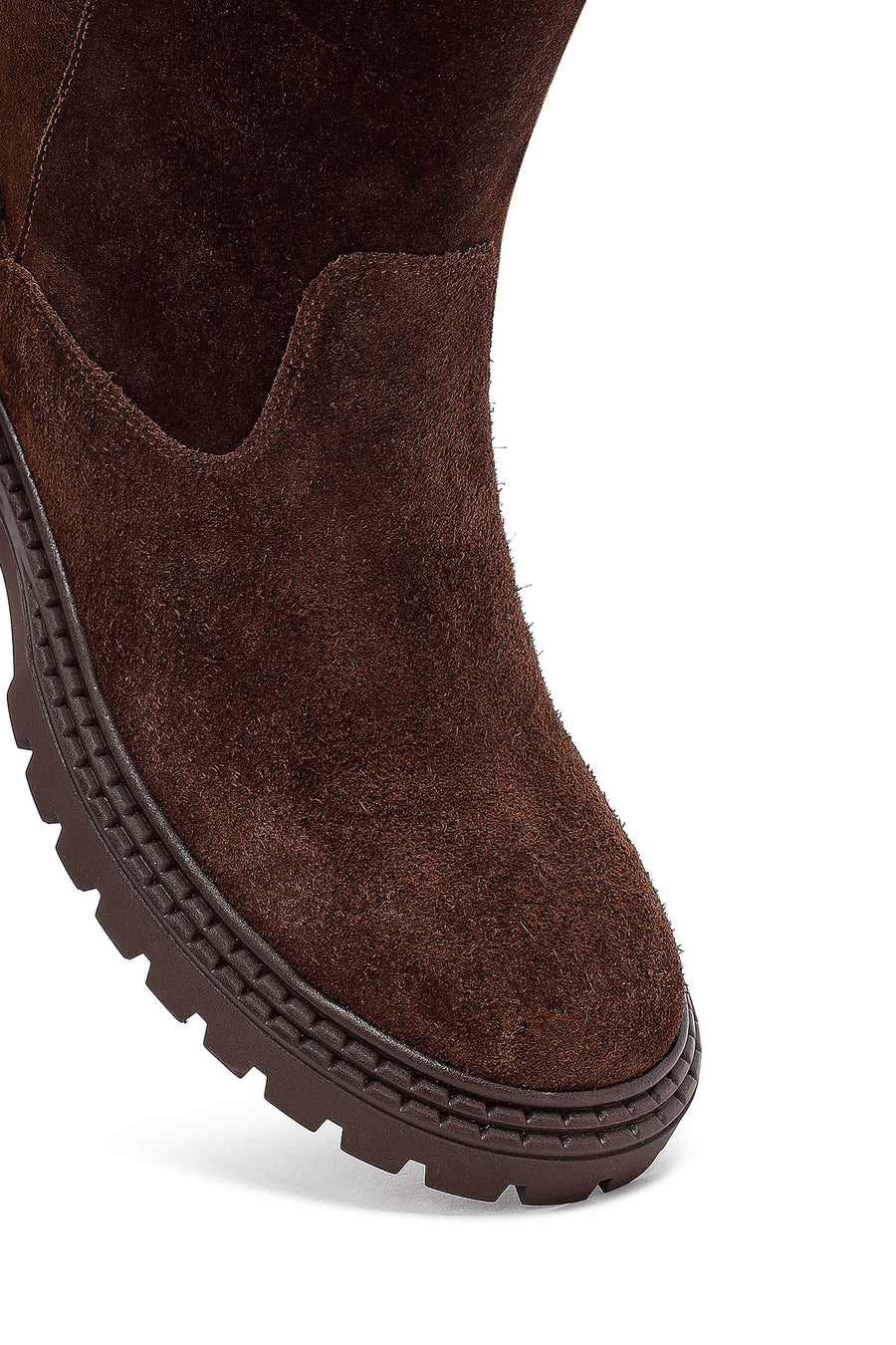 Woman Brown Suede Leather Boat