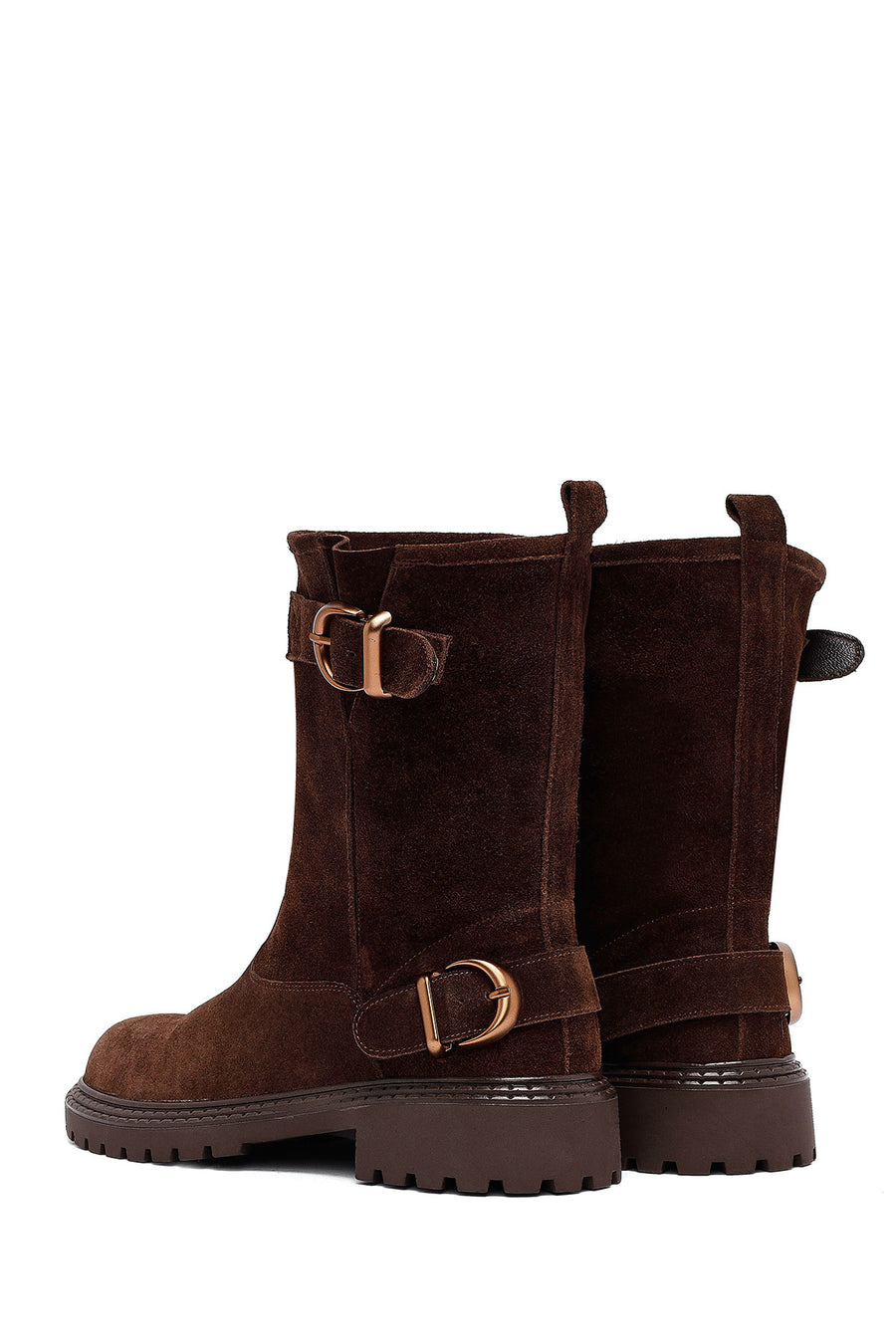 Woman Brown Suede Leather Boat