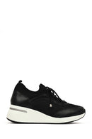 Kadın Siyah Bağcıklı Dolgu Topuklu Sneaker | Derimod