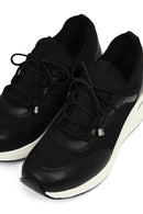 Kadın Siyah Bağcıklı Dolgu Topuklu Sneaker | Derimod