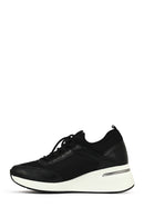 Kadın Siyah Bağcıklı Dolgu Topuklu Sneaker | Derimod