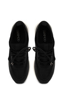 Kadın Siyah Bağcıklı Dolgu Topuklu Sneaker | Derimod