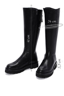 Woman Black Zippered Thick Sole Leather Boot | Derimod