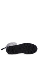 Woman Black Zippered Thick Sole Leather Boot | Derimod
