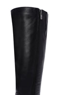 Woman Black Zippered Thick Sole Leather Boot | Derimod