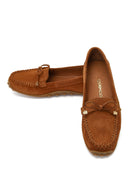 Women's Tan Tasselled Suede Leather Loafer | Derimod
