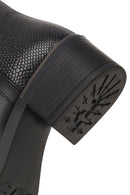 Women's Black Zippered Leather Boots | Derimod