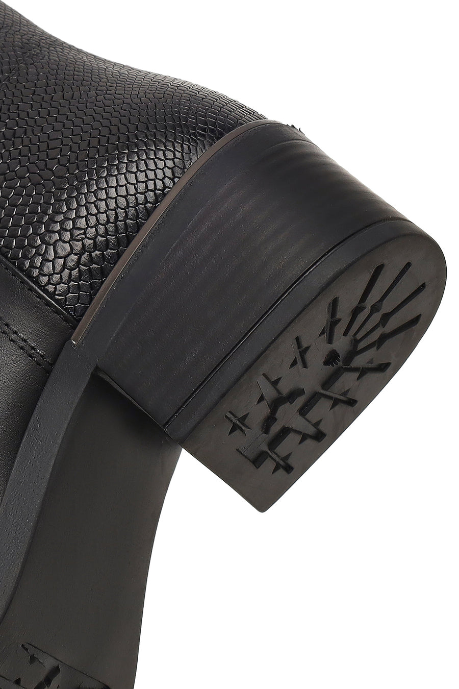 Women's Black Zippered Leather Boots