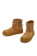 Women's Brown Thick Soled Suede Leather Teddy Boots | Derimod