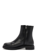 Woman Black Zippered Leather Boat | Derimod