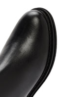 Woman Black Zippered Leather Boat | Derimod