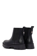 Woman Black Thick Sole Leather Chelsea Boots | Derimod