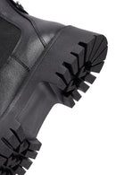 Woman Black Thick Sole Leather Chelsea Boots | Derimod