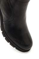 Women's Black Zippered Thick Heeled Leather Boot | Derimod