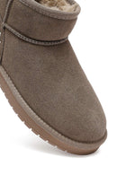 Woman Mink Fur Suede Leather Teddy Bot | Derimod