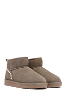 Woman Mink Fur Suede Leather Teddy Bot | Derimod