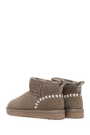 Woman Mink Fur Suede Leather Teddy Bot | Derimod