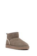 Woman Mink Fur Suede Leather Teddy Bot | Derimod