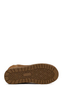 Woman Camel Suede Leather Teddy Boot | Derimod