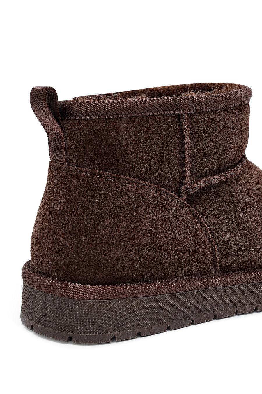 Woman Brown Fur Suede Leather Teddy Bot