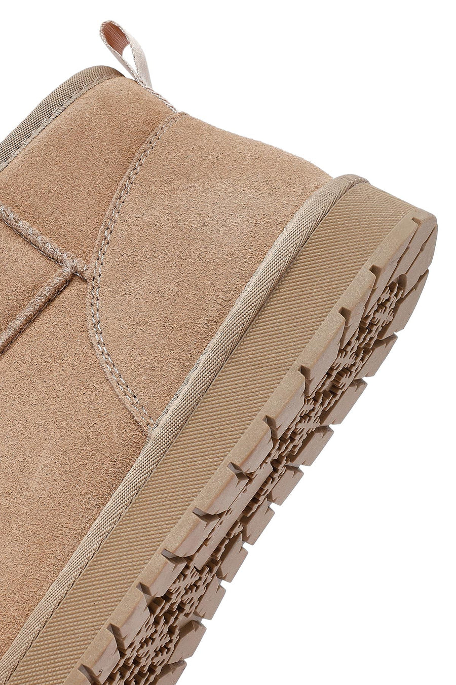 Woman Beige Fur Suede Leather Teddy Bot