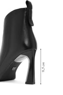 Women's Black Zippered Heeled Leather Boot | Derimod
