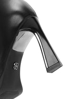 Women's Black Zippered Heeled Leather Boot | Derimod