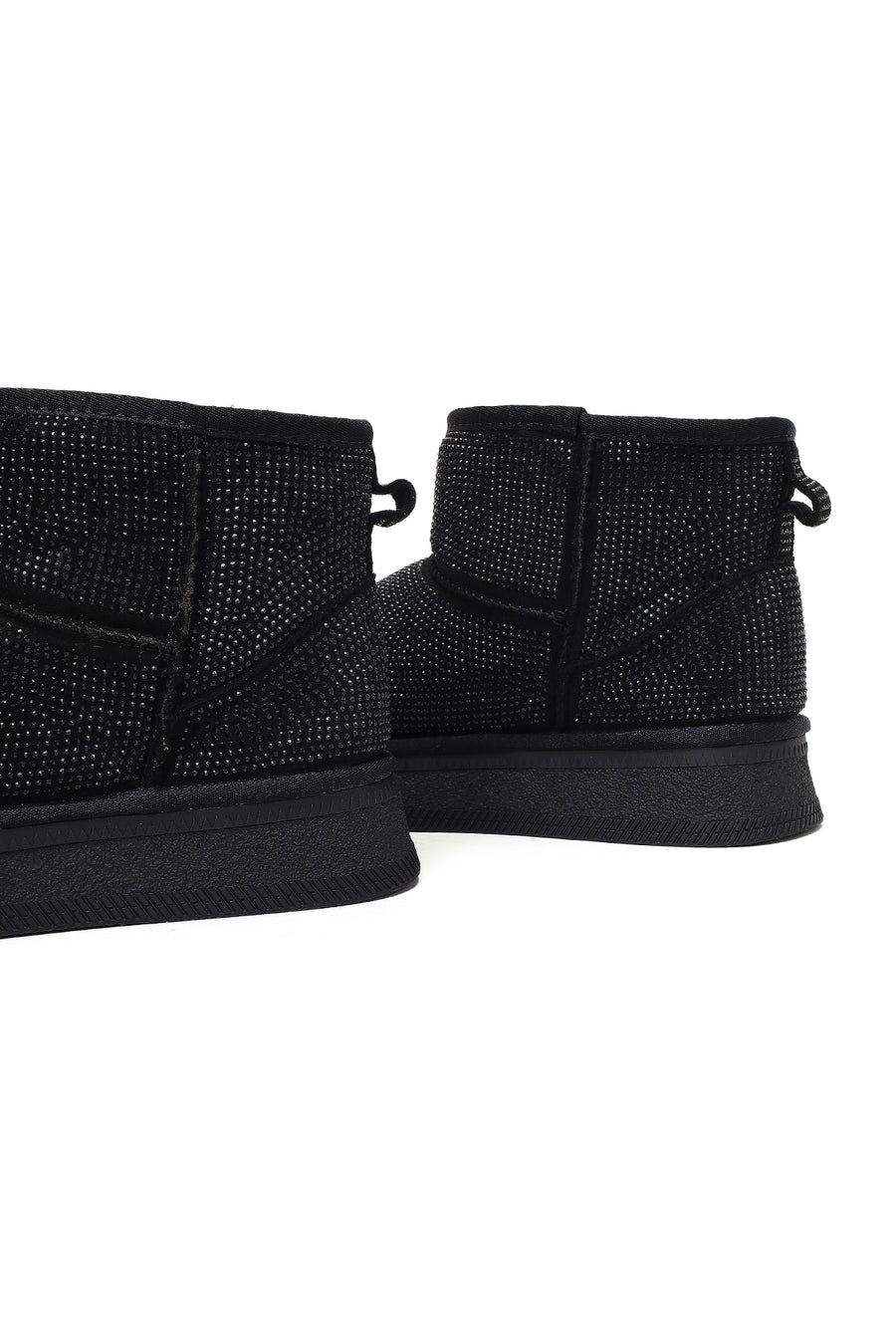 Women's Black Thick-Soled Studded Leather Teddy Boots