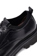 Men's Black Lace-Up Thick-Soled Leather Casual Shoes | Derimod