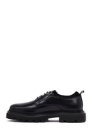 Men's Black Lace-Up Thick-Soled Leather Casual Shoes | Derimod