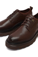 Men's Brown Lace-Up Thick-Soled Leather Casual Shoes | Derimod