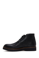 Men's Black Lace-Up Leather Boat | Derimod