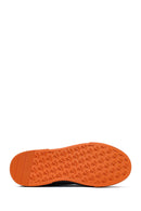 Erkek Haki Bağcıklı Kalın Tabanlı Deri Sneaker | Derimod