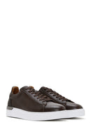 Men's Brown Lace-Up Thick-Soled Leather Sneakers | Derimod