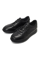 Men's Black Lace-Up Leather Sneaker | Derimod