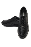 Men's Black Lace-Up Leather Sneaker | Derimod