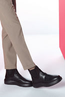 Men's Black Thick Sole Leather Chelsea Boots | Derimod