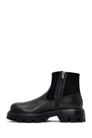 Men's Black Thick Soled Leather Boots | Derimod