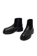 Men's Black Thick Soled Leather Boots | Derimod