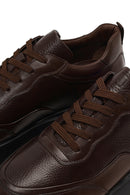 Men's Brown Lace-Up Thick-Soled Leather Sneaker | Derimod