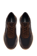 Erkek Siyah Bağcıklı Deri Sneaker | Derimod