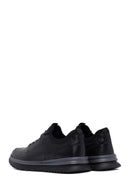 Erkek Siyah Bağcıklı Deri Casual Sneaker | Derimod