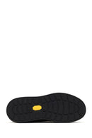 Men's Black Lace-Up Thick-Soled Leather Sneaker | Derimod